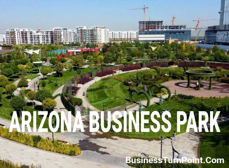 Sleek office buildings in an Arizona business park