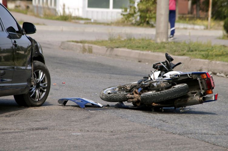 Motorcycle accident scene