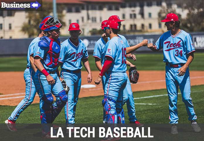 LA Tech Baseball team celebrating a victory