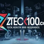 Ztec100.com logo showcasing integrated tech, health, and insurance solutions